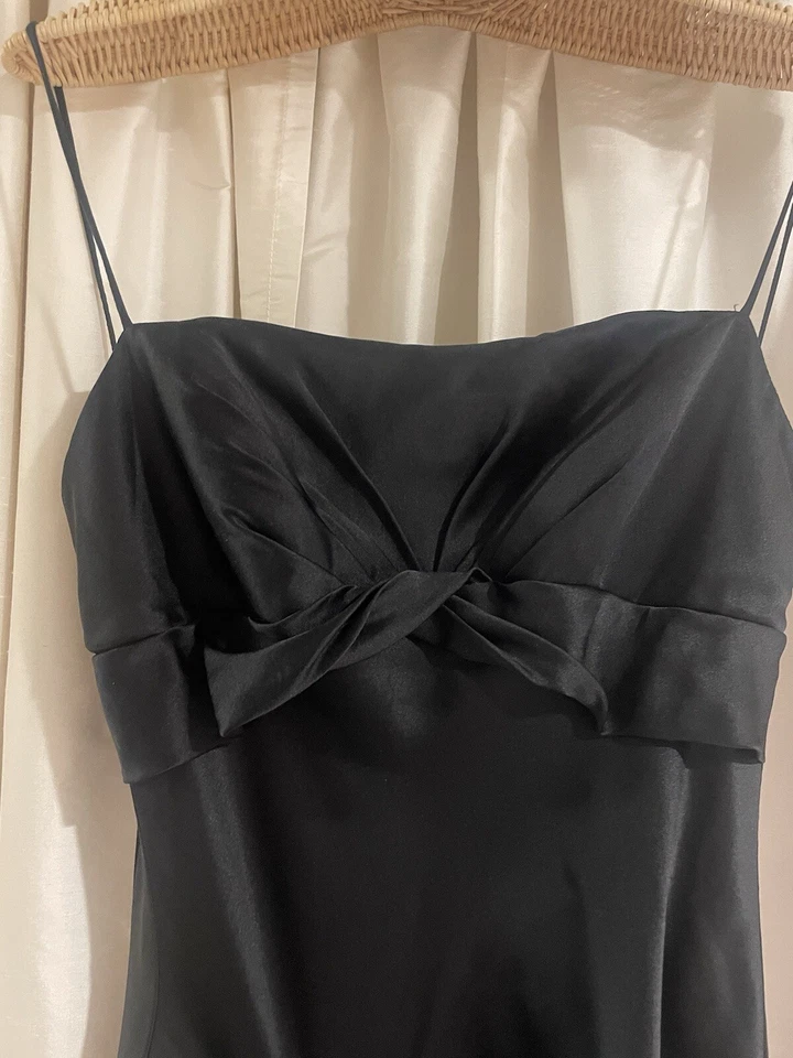 DINA BAR-EL BLACK SILK DRESS GOWN DRESS IMMACULATE CONDITION SIZE SM - Image 2 of 4