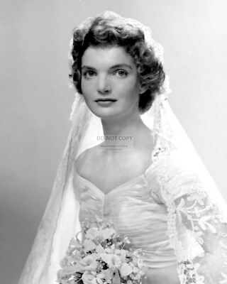 JACQUELINE BOUVIER ON DAY OF WEDDING TO JOHN KENNEDY 8X10