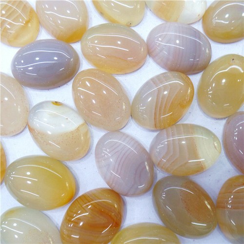 10 piezas 18x13x5mm Natural Marrón Claro Rayas Ónix Ágata Ovalado Cabujón HH7170 - Imagen 2 de 2