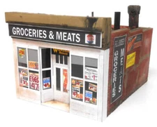 Downtown Deco 58 O Scale Lindsey's Grocery Cast Hydrocal Building Kit