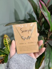 Scorpio Constellation Necklace - Rhinestones - Star Horoscope Zodiac NEW