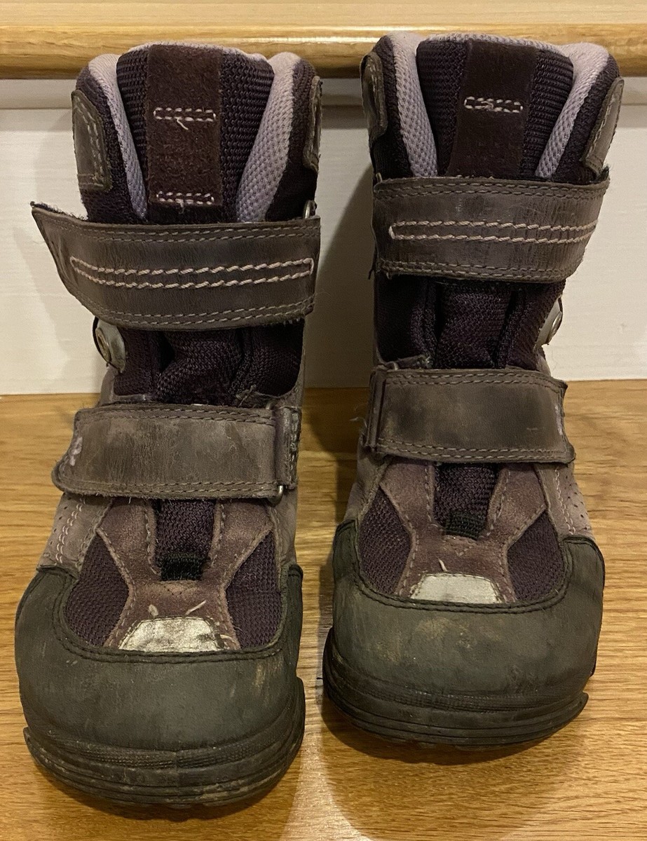 ECCO~Light~Snow Winter Boots~Kids Boys~EU 32~US 1~Suede~Brown~Flex