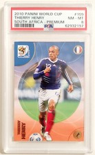 2010 PANINI FIFA WORLD CUP SOUTH AFRICA PREMIUM #109 THIERRY HENRY PSA 8