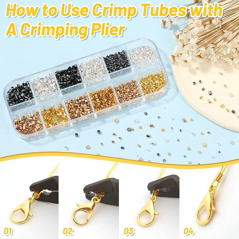Crimping Tubes Jewelry Making Tools for DIY Jewelry Making (3 Sizes