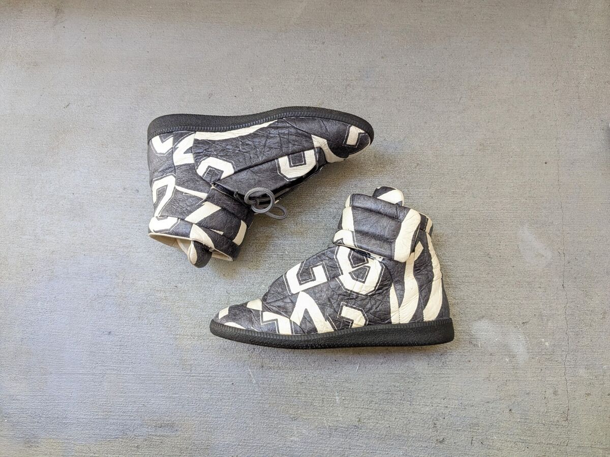 Maison Margiela Future Gray White Men 10 43 Leather High Top Maison Margiela Future Gray White Men 10 43 Leather High Top