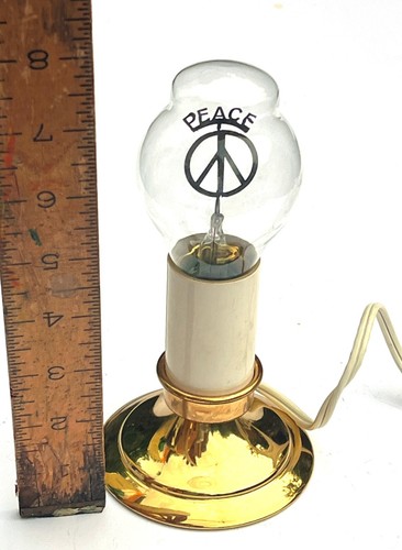 AEROLUX Vintage Peace Sign Light Bulb Neon Orange Table Lamp Working Condition - Picture 3 of 5