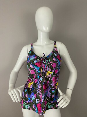 Sunsets Underwire Avery Tankini Pansy Fields Swim Top Women s Size 34DD