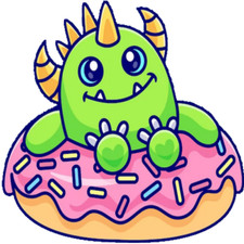 30 Custom Monster Doughnut Personalized Address Labels