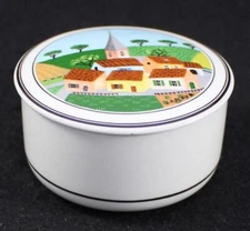 Villeroy Boch DESIGN NAIF Candy Box with Lid Steeple and Band GREAT CONDITION