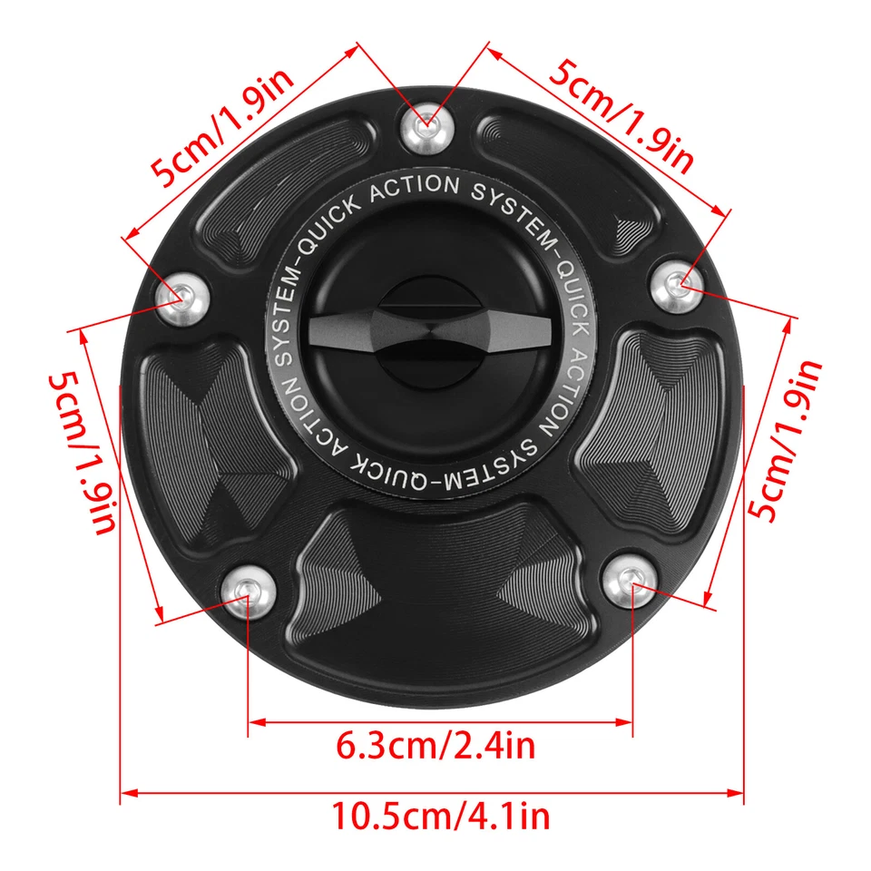 Cubierta de tapa de tanque de combustible de gasolina CNC sin llave para Yamaha YZF R1 R3 R6 R6S R15 R25 R125 EE. UU. Foto 2 de 4