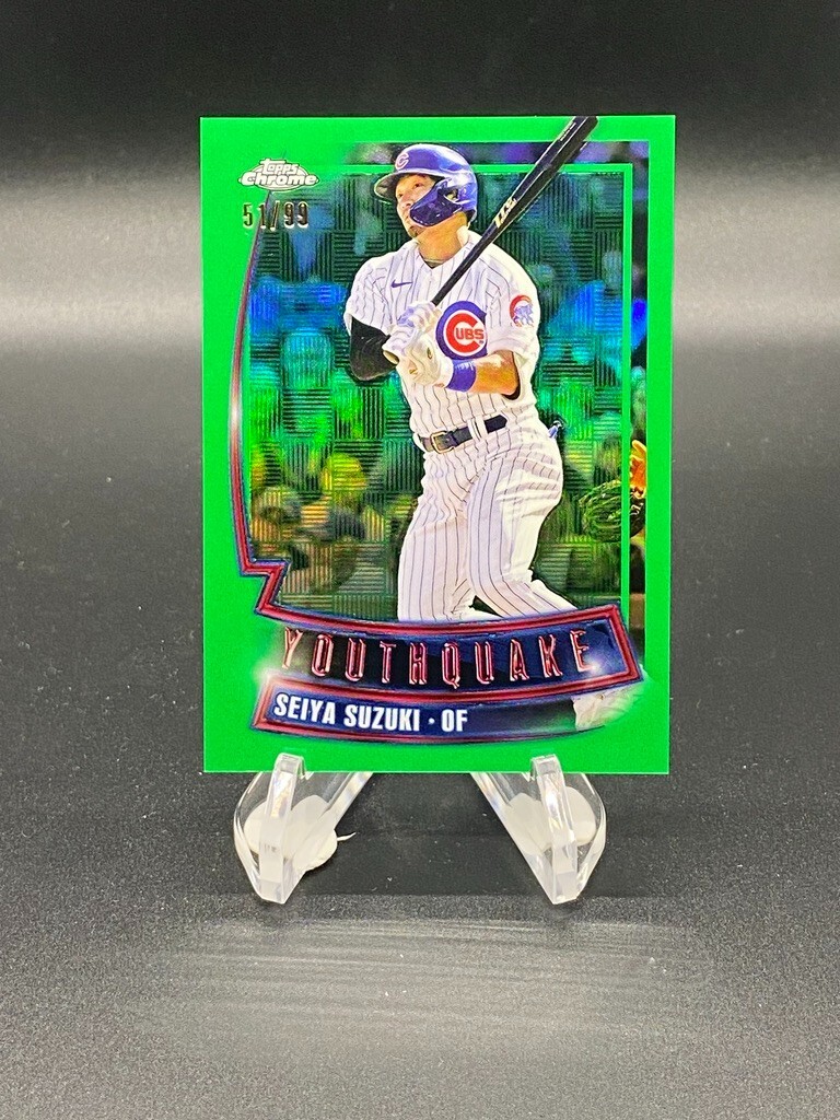 2023 Topps Chrome SP Green Youthquake-SEIYA SUZUKI #/99 #YQ-4 Chicago Cubs