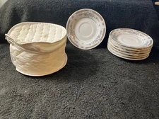 International Set of 7 Salad Plates Brighton Collection Floral Gold Emerson 8318