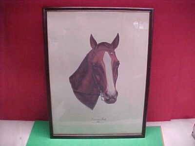 1980 Kentucky Derby Winner Genuine Risk Print original Frame.Estate find.Photos
