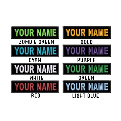 BEST SELLING 3x1 SIZE Custom NAME TAG Embroidered ''Iron on'', USA FAST SHIPPING