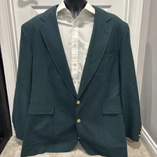 Masters Jacket Blazer Sport Coat 46L Replica Green Augusta Golf Mens Gold Button