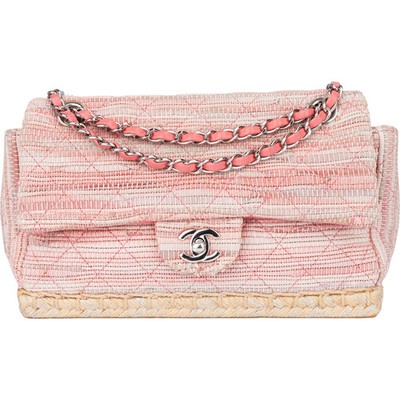 Chanel  Tweed  Espadrille Single Flap Crossbody Bag   Tasche