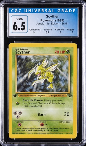 Scyther (1st Edition) graded CGC 6.5 for sale on eBay