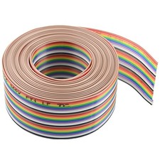 30Pin Rainbow Color Flat Ribbon IDC Wire Cable 16ft/5m 30Wire Roll Bin