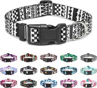 Hundehalsband Verstellbar Nylon Komfort Gemustert Schwarz Weiß M FüR Hunde