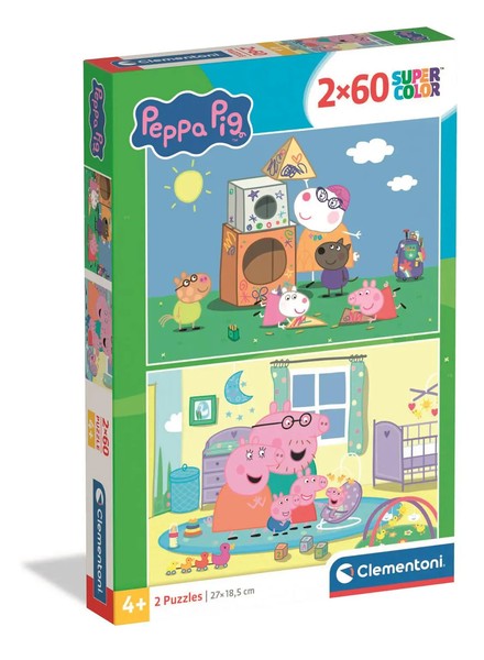 8005125248339 CLE Puzzle 2X60 Superkolor Peppa Pig 24833 Clementoni - Puzzle-image