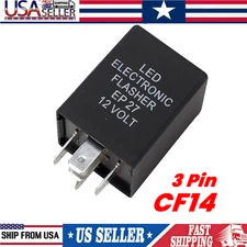 3-Pin Car Flasher Relay Fix Light LED Lamp Turn Signal Hyper Flash CF14 JL-02 Us