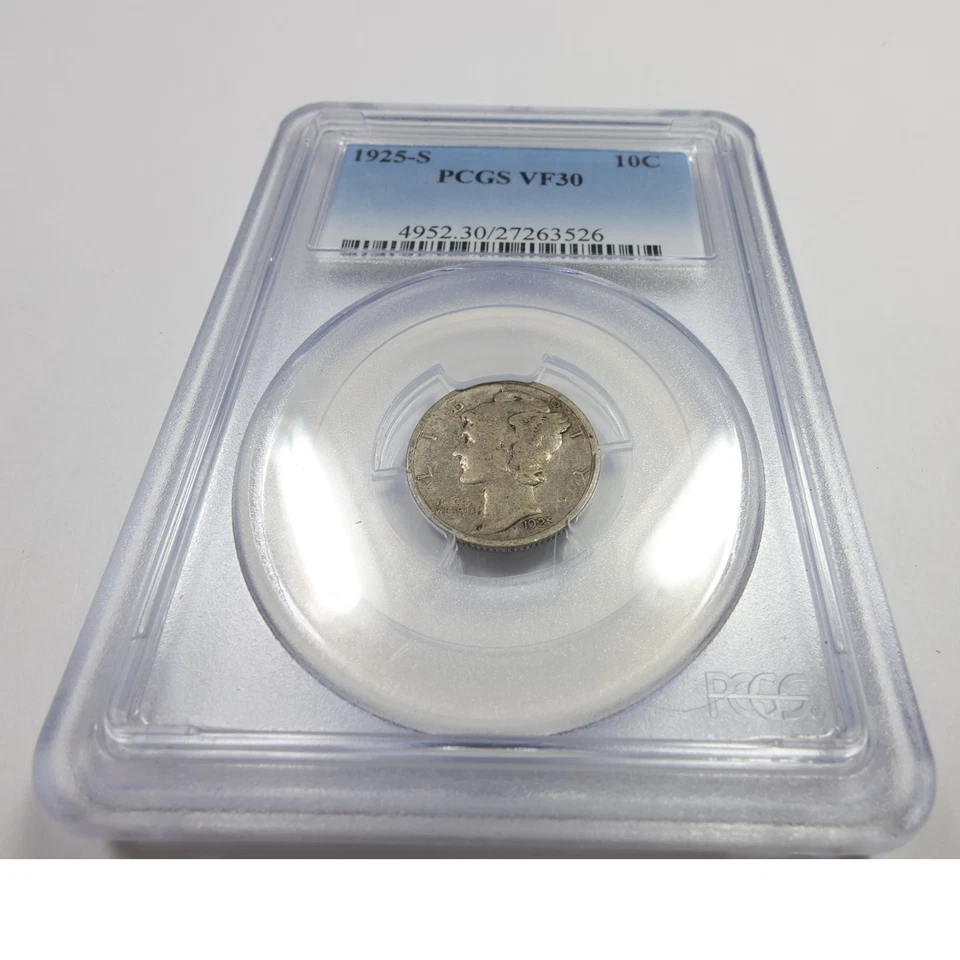 1925 S PCGS VF30 - Silver Mercury Dime 10c US Coin #56063B - Image 2 of 4