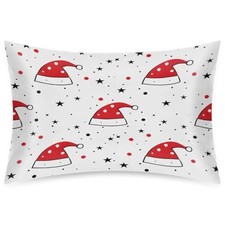 Pointy Silk Pillowcase for Hair and Skin, Cooling Pillow Queen Christmas Hat