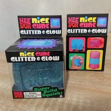 Blue NeeDoh Nice Cube Glitter and Glow - Authentic and New in box