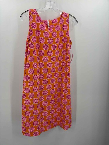 Pre-Owned Lulu B Orange Size Small Printed Knee Length Sleeveless Dress