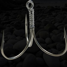 5Pcs Sharpened Strong Big Fishing Treble Barbed Hooks Fishhook Fishing Tackle To