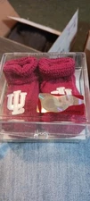 TWO FEET AHEAD Newborn Size Red INDIANA HOOSIERS Booties