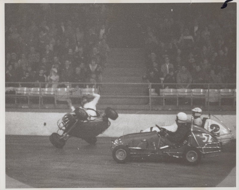 Andretti Island Gardens Midget Car Crash Flip 1963 - Original Photo Himes Estate