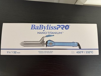 BaBylissPRO Nano Titanium 1 1/4in Titanium Curling Iron 450°F Swivel Blue