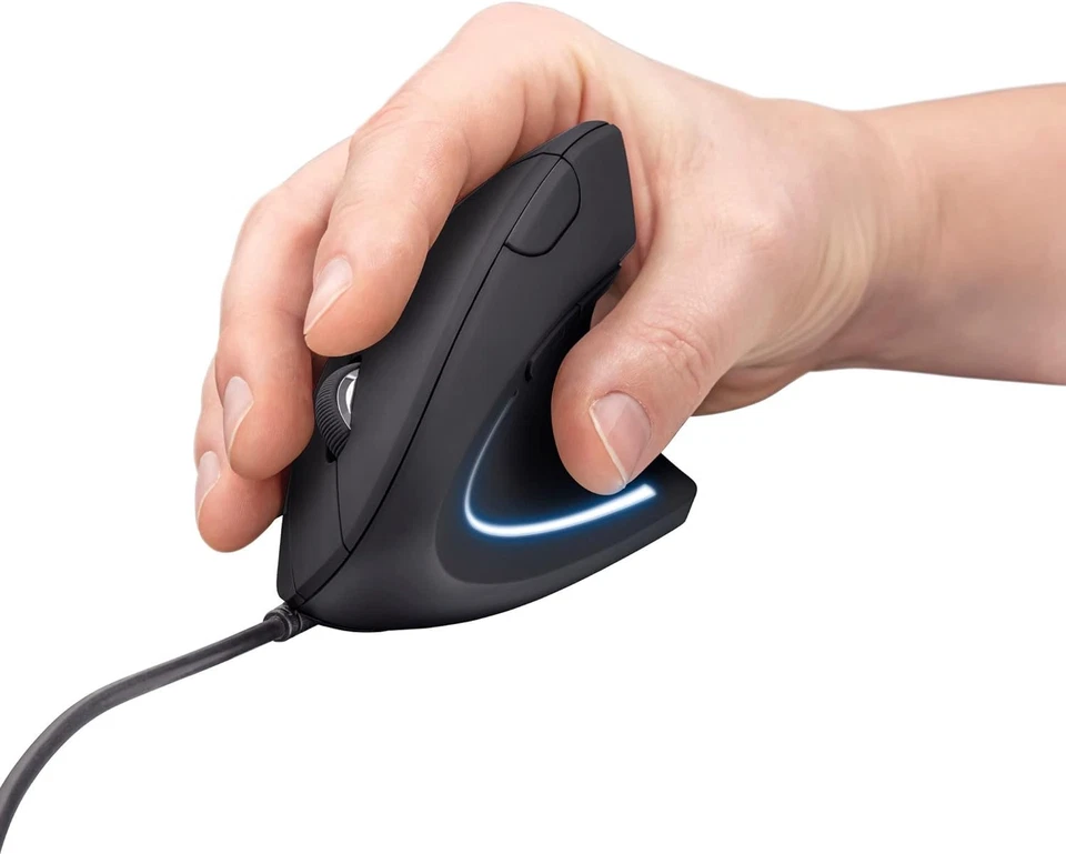 Trust Verto Wired Ergonomic Mouse, Vertical Mouse with LED Illumination, 1000-16 - Image 4 of 4
