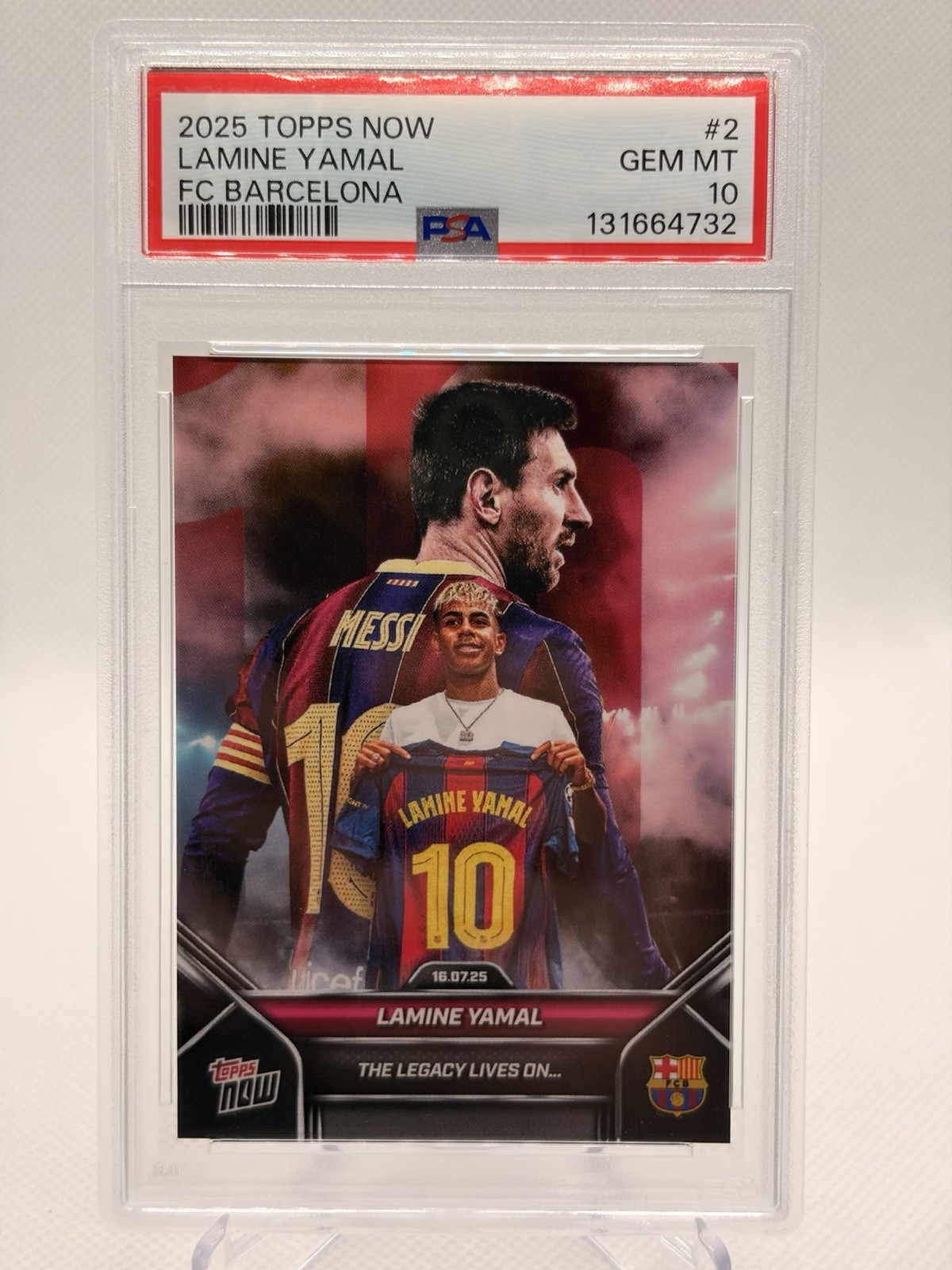 2024 Topps Now Lamine Yamal/Lionel Messi PSA 10 Gem-MT Spain Argentina WC Final