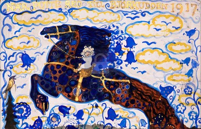 John Bauer, When Putte rode to Bjorkudden (1917) *Art Postcard NEW