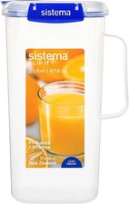 Sistema Klip It Plus Juice Jug 2 Litre Leak Proof Seal Easy Lock Spout Fridge 2L