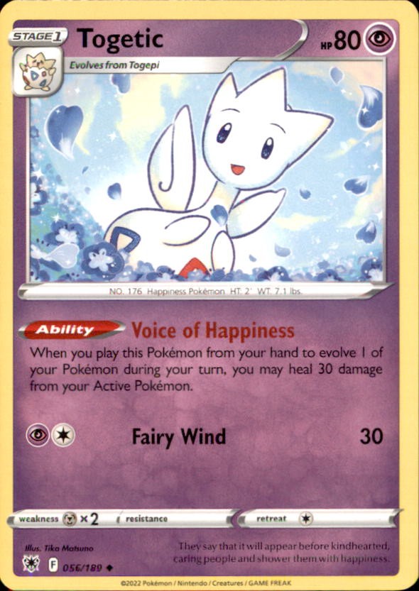Pokemon Togetic 56/189 Astral Radiance Non-Holo 3 Card Lot