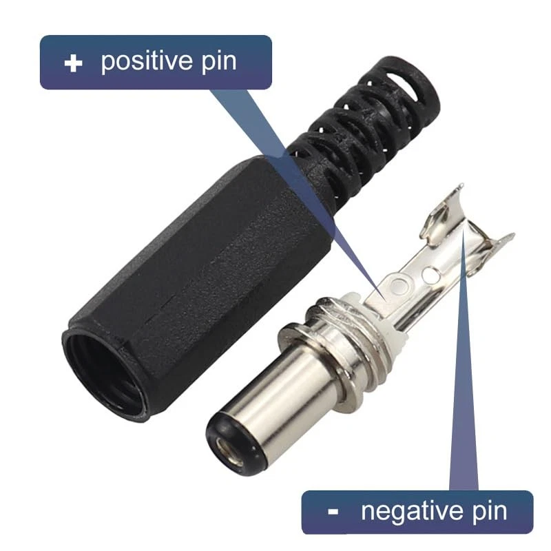 20x DC Power Jack 5.5x2.1mm Panel Mount Male Plug Female Socket Connector 12V - Image 3 of 4