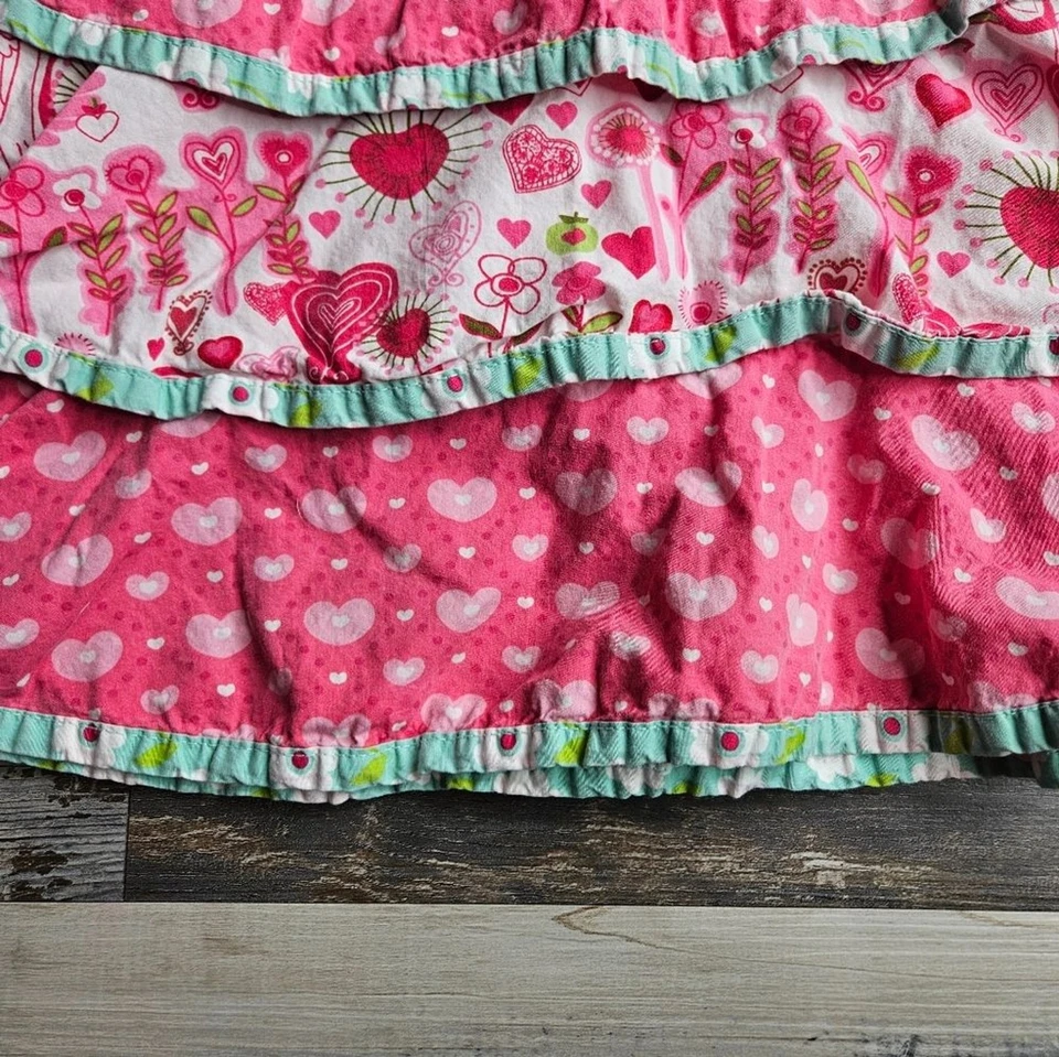 Vestido de Niña Jelly The Pug 6X Corazones Rosa Nivel San Valentín Volantes Foto 4 de 4