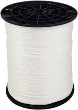 1/8" 4 X 1000 ft Low -Stretch Solid Braid Industrial Polyester Cord. White