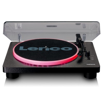 Lenco LS-50LED BK - Plattenspieler mit integrierten Lautsprechern - USB-Recordin