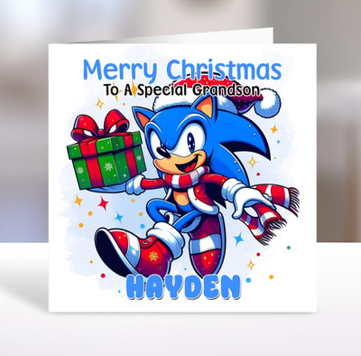 Personalisierte Weihnachtskarte SONIC HEROES - Sonic Weihnachtskarte - Knuckles Tails