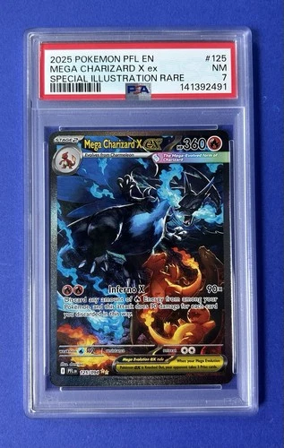 2025 Pokémon PFL EN Mega Charizard X ex Special Illustration Rare #125 PSA 7 NM