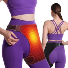 Electric Heated Hip Brace 3 Modes Vibration Hip Groin Massage Thigh Support Wrap