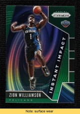2019-20 Panini Prizm Instant Impact Green Prizm Zion Williamson #2 READ 7zf