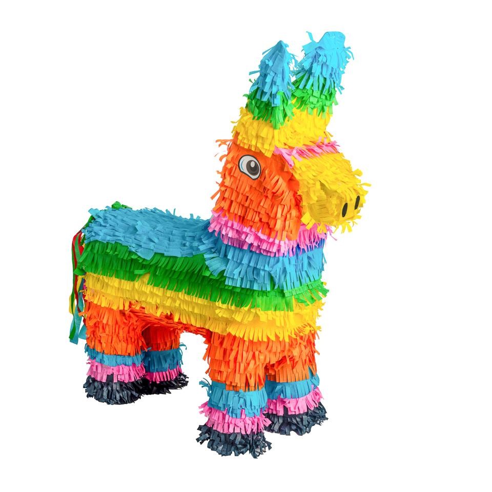 3 Pack Donkey Pinata Set with Stick & Blindfold - Pink Stick