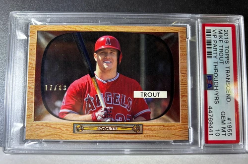 2019 Topps Transcendent Mike Trout VIP LA ANGELS SERIAL # / 83 PSA 10  # 1955 TV