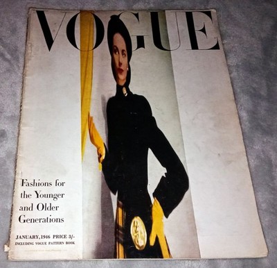 VOGUE MAGAZINE January 1946 80TH BIRTHDAY GIFT Parkinson VINTAGE 1940s FASHION