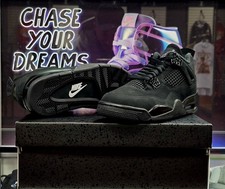 Jordan Air Jordan 4 Retro Black Cat 2020 Black Lace Up Mid Top Rubber Sneakers